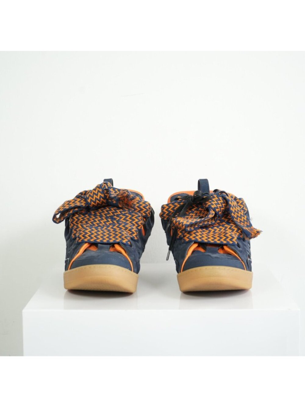 Lanvin x SSENSE Navy and Orange Sneakers Size 44 - Picture 2 of 9